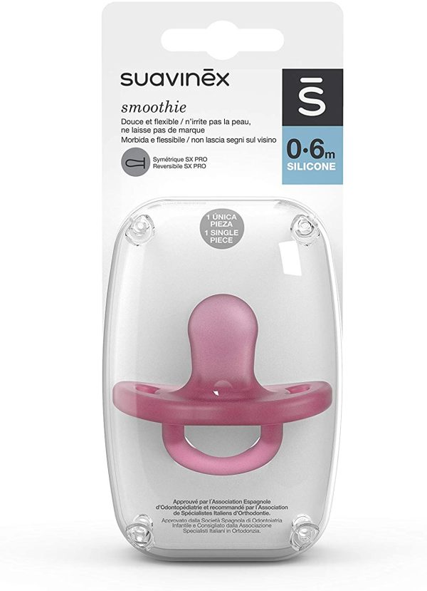 Suavinex 307265 Succhietto Smoothie 100% Silicone SX PRO, 0-6 Mesi, Rosa - immagine 3