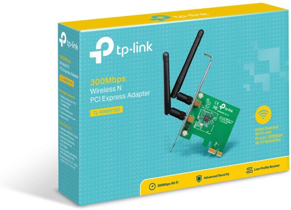 TL-WN881ND Scheda di Rete Wireless N 300 Mbps PCIe, Tecnologia MIMO, Crittografia WPA/WPA2, Semplice Configurazione