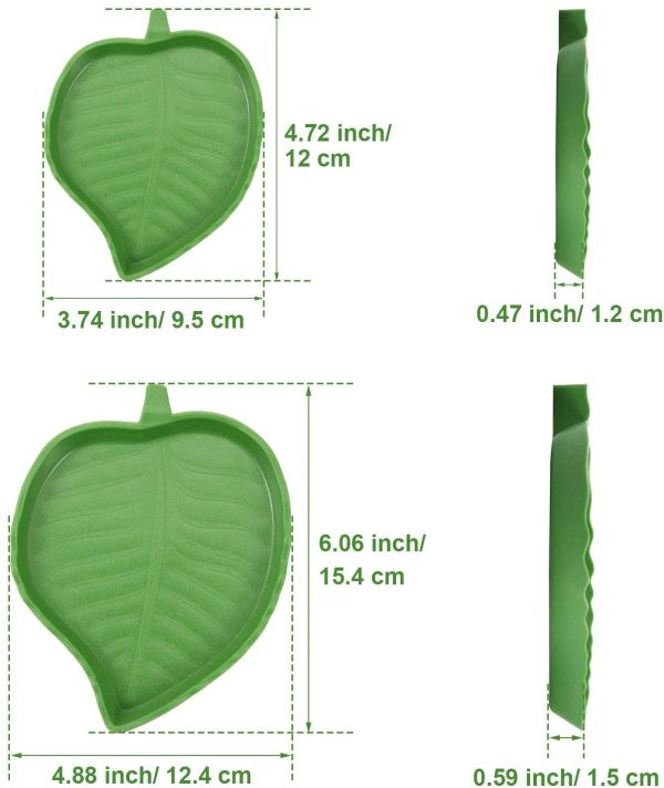 2 Pezzi Ciotola d Acqua Alimento Rettile Foglia Piatto Vassoio per Tartaruga Mais Serpete Crawl Pet Bere e Mangiare, 2 Dimensioni - immagine 4