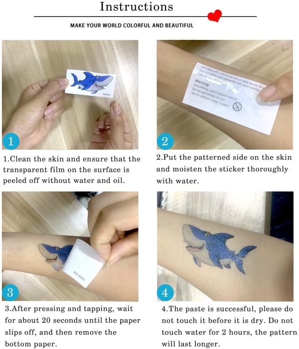 Tatuaggi Dinosauri Bambini,20 pezzi Tatuaggi Temporanei per Bambina e Ragazzi,Adesivi Impermeabili per Tatuaggi Finti -Amico Della Pelle-Colori Vibranti-Come Regalini di Deco Festa Compleanno Bambini - immagine 4