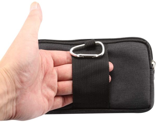 Uomo Cellulare Custodia a Sacchetto, Universale Marsupio per Cellulare, 6.5" Portacellulare Sacchetto Clip da Cintura Telefono Borsello Caso Portafoglio Sportivo Viaggio Borsa Cintura con Moschettone - immagine 5