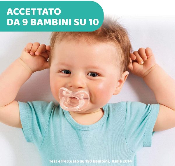 Chicco PhysioForma Ciuccio in Silicone 16-36 Mesi, 1 Pezzo - Gommotto Morbido e Delicato, Supporta la Respirazione Fisiologica e Favorisce il Corretto Sviluppo della Bocca, Trasparente