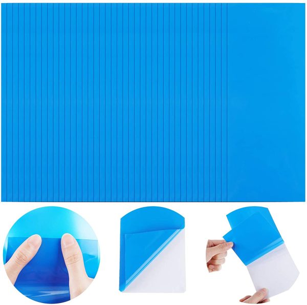 Toppa di Riparazione in PVC Autoadesivo, Patch a Fodera in Vinile di Piscina Gomme Viniliche per Riparazione di Barche per Canoa Kayak Zattera Gommone, Rettangolo (Blu, 40 Pezzi) - immagine 2