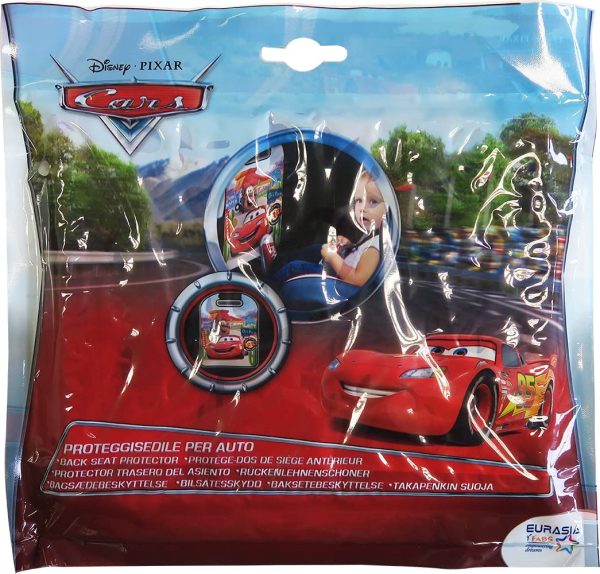 Disney Proteggisedile Universale Auto Sedile Anteriore in PVC 45x57cm Stampa Cars Saetta McQueen Cricchetto Bambini