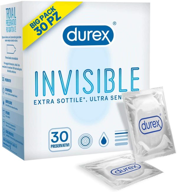 Durex Invisible Preservativi Ultra Sottili (0.048 mm) Ad Alta Sensibilit??, Maxiformato Esclusiva Online, 30 Profilattici - immagine 5