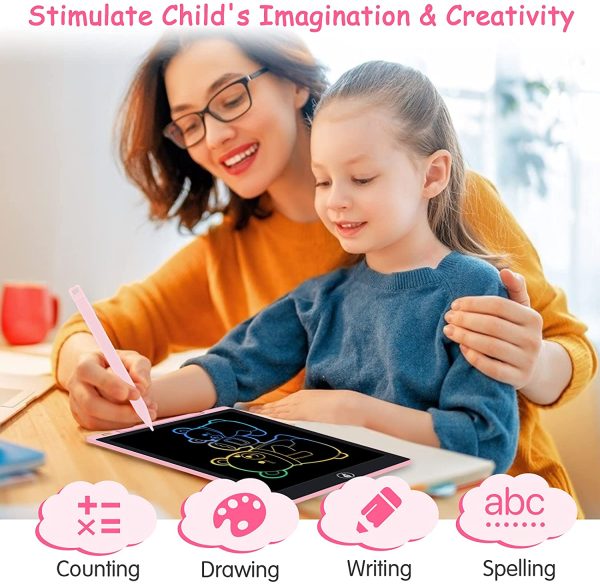 Tavoletta Grafica LCD Scrittura 11 Pollici Colorato,Tavoletta LCD,Lavagna da Disegno Portatile Digitale con Pulsante Elimina, Regali per Bambini e Adulti (Rosa) - immagine 2