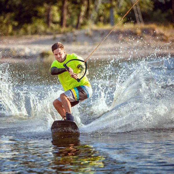 Abaodam - Corda da sci d'acqua con manico nero, 1 sezione, per wakeboard - immagine 5