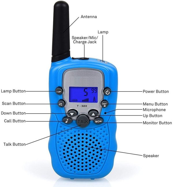 Flybiz Walkie Talkie Bambini, Ricetrasmittente 8 Canali 2 x Walkie Talkies PMR446MHZ 2 Way Radio Interphone PortatileFino a 3300 Metri/5 Miglia ?? - immagine 4