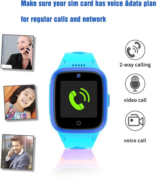 4G Smartwatch Phone per Bambini GPS Tracker, Impermeabile Watch con Posizione in Tempo Reale WIFI Videochiamata Pedometro Geofence SOS Anti-Perso orologio Regalo per Ragazzi e Ragazze - immagine 6