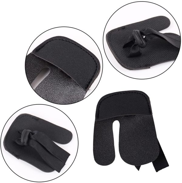 Protezione Braccio Tiro con L'Arco TAIZER 4 PCS Protezioni per Dita Tiro con L'Arco, Protezione per Braccio Tiro con Arco Regolabile Protezioni per Braccia per Arciere Cacciatore in Pelle Nero - immagine 4