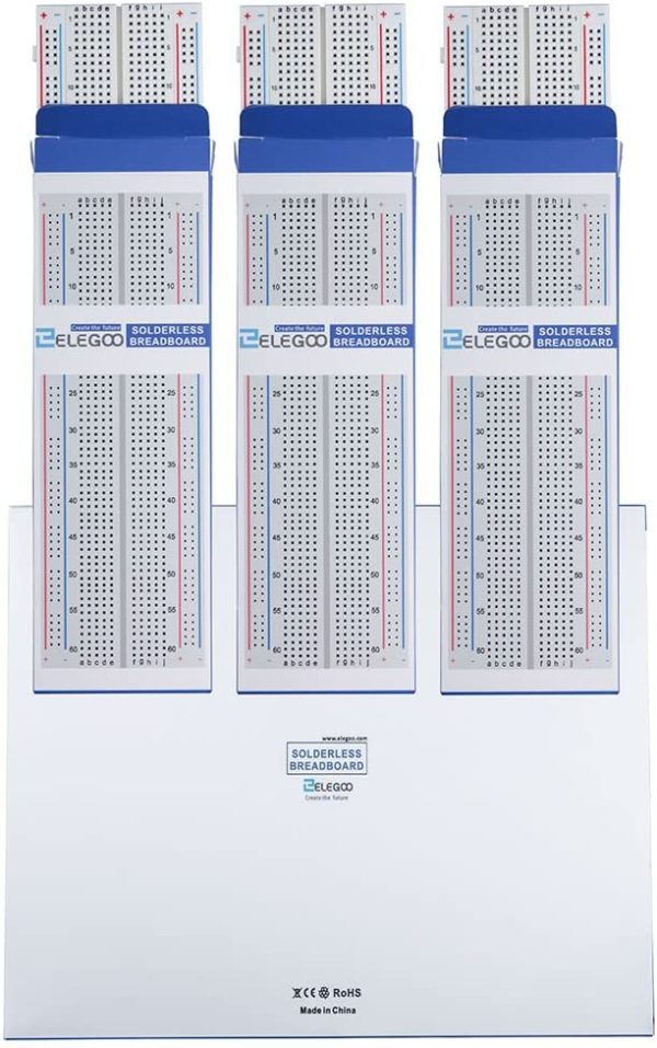 Elegoo 3pcs Breadboard con 830 Punti Senza Bisogno di Saldature Kit per Uno R3 Mega - immagine 6