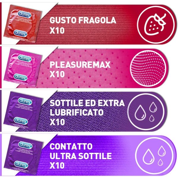 Durex Fun Explosion Mix di Preservativi Sottili, Con Rilievi e Nervature e Aromatizzati , 40 Profilattici, Esclusiva Online - immagine 4