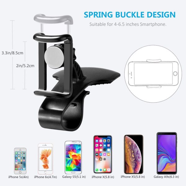 BEENLE Cruscotto Supporto Cellulare Auto, 2 in 1 Smartphone Supporto Universale Rotazione di 360?? Porta Cellulare da Auto Presa dell??Aria per iPhone Samsung Huawei Xiaomi Telefono - immagine 4