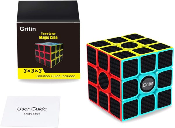 Gritin Cubo Magico, 3x3 Smooth Velocit Cubo Puzzle e Tornitura Facile, Super Resistente con Vivido Cubo Colorato per Gioco di Allenamento Mentale o Idea Regalo per Feste