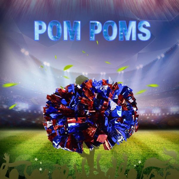 VIFER Pom Poms Cheerleader Aerobica Pom Poms Pompon per Scuola di Ballo Scuola di Sport Competizione 1 Paio - immagine 2