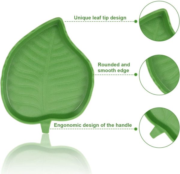 2 Pezzi Ciotola d Acqua Alimento Rettile Foglia Piatto Vassoio per Tartaruga Mais Serpete Crawl Pet Bere e Mangiare, 2 Dimensioni - immagine 2