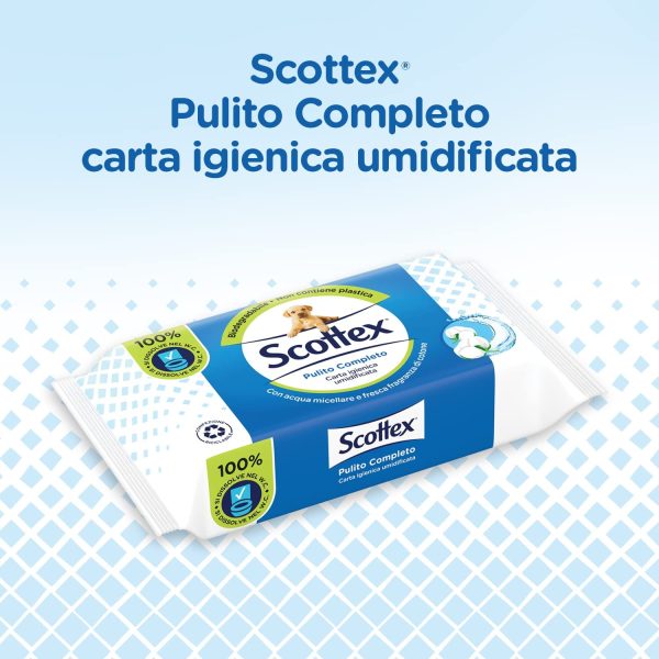 Scottex Pulito Completo, Carta Igienica Umidificata, 12 Confezioni da 42 Salviette - immagine 6