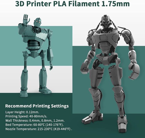 Filamento PLA 1.75mm MasterSpool, PLA Filamento Stampante 3D Riutilizzabile Spool, Precisione dimensionale +/- 0.02mm, 1kg Spool(2.2lbs), 1.75 PLA Arancia - immagine 2