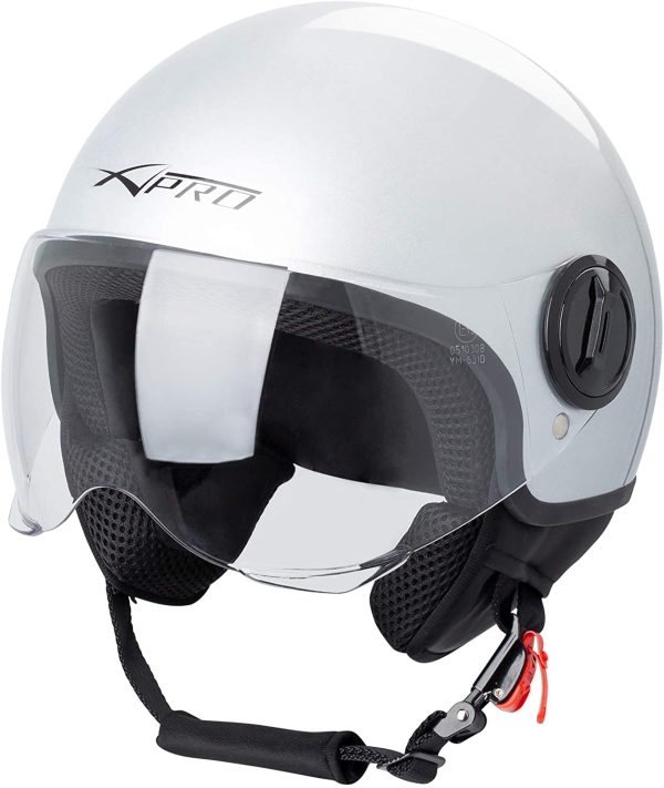 Casco Jet Demi Urban Moto Omologato ECE 22 Visiera Avio Sferica SonicMoto Argento XS - immagine 3