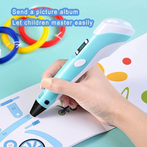 Penna 3D, 3D Penna Stampa con Schermo LCD e Controllo della Temperatura, con filamento di 20 colori, Compatibile con PLA/ABS Filaments, Grande regalo di artigianato artistico per bambini e adulti - immagine 6