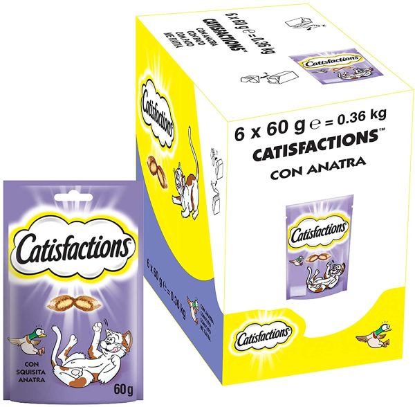 Catisfactions Snack per Gatto, Squisita Anatra, 6 Confezioni da 60 g - immagine 4