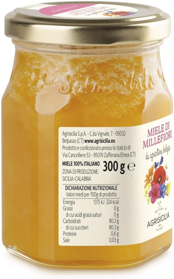 Agrisicilia Miele Millefiori Da Agricoltura Biologica - 300 g