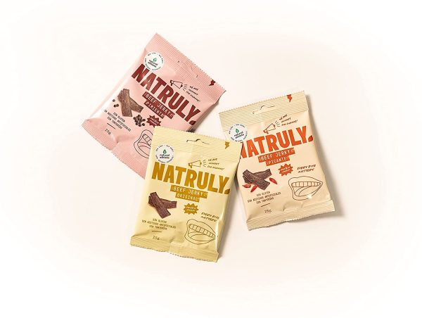 NATRULY Beef Jerky 100% Carne di Manzo Essiccata Senza Glutine- 6x25g -Sapore Originale Senza Lattosio, Senza Zuccheri Raffinati e Additivi - immagine 6