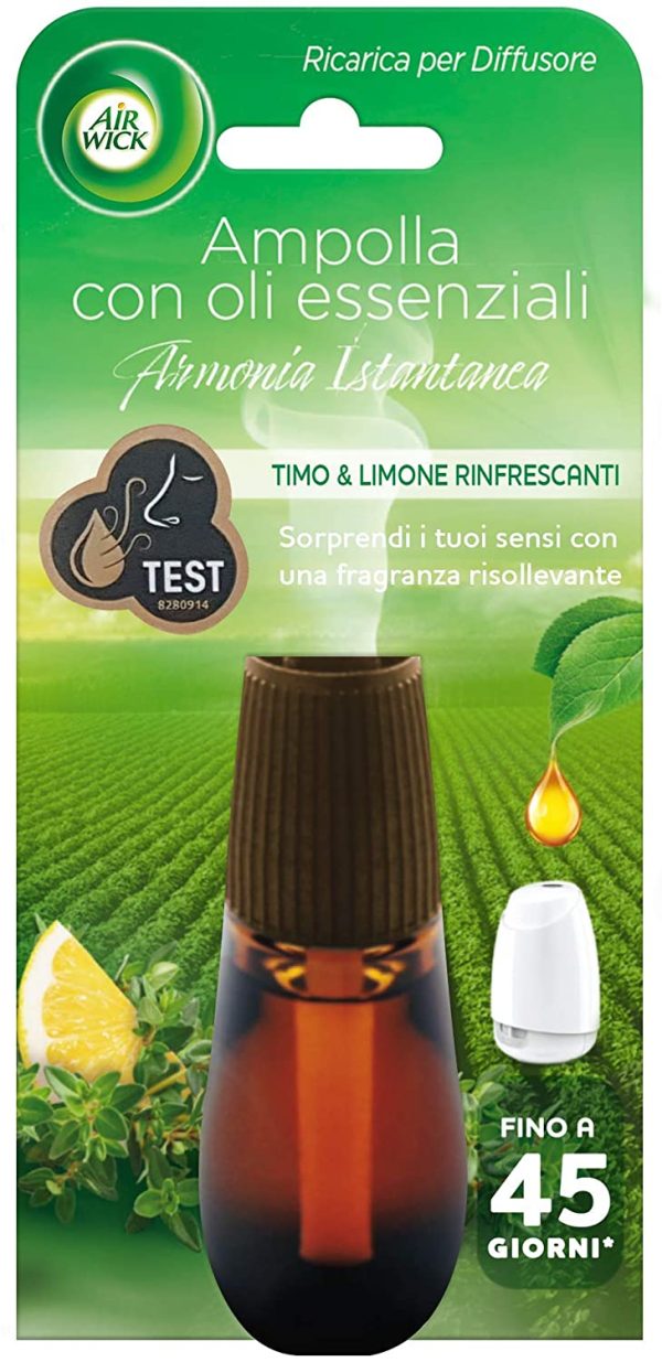 Airwick Ricariche per Diffusore di Oli Essenziali, fragranza Timo e Limone rinfrescanti - Confezione da 1 Ricarica - immagine 2