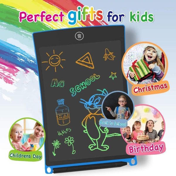 Tavoletta Grafica LCD Scrittura 8,5 Pollici Schermo colorato Doodle Tavolo da Disegno Tavoletta Grafica con Pulsante di Blocco per Regalo di Compleanno per Ragazze (Blu) - immagine 6