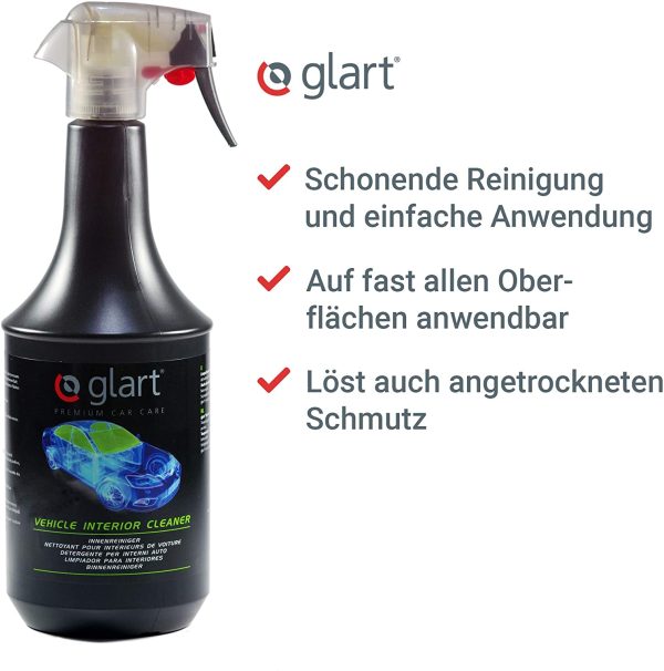 451IR Detergente per gli interni dell'auto, adatto per la cura di abitacolo, imbottiture, pelle e cruscotto, 1000 ml & 4448 Set da 4 Panni Multiuso, Blu/Verde - immagine 4