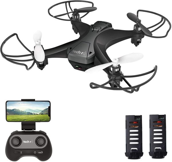 tech rc Mini Drone con Telecamera HD con Due Batterie Funzione di Sospensione Altitudine Un Pulsante di Decollo/ Atterraggio ,modalit?? Senza Testa Protezioni 360??per Bambini e Principianti Buon Regalo - immagine 2