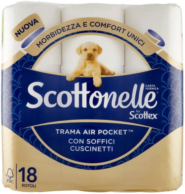 Scottonelle Carta Igienica Soffice e Trapuntata, Confezione da 18 Rotoli - immagine 6