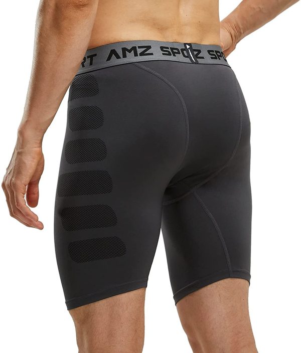 AMZSPORT Pantaloncini Compressione Uomo, Pantaloni Corti Palestra Shorts Sportivi Traspirante per Running Allenamento - immagine 2