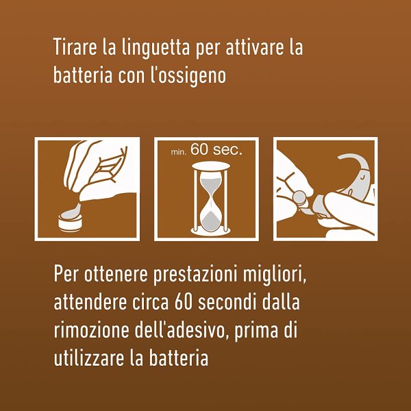 Panasonic PR312 Batterie zinco-aria per apparecchi acustici, Tipo 312, 1.4V, Batterie per apparecchi acustici, 10 confezioni (60 pezzi), marrone - immagine 7