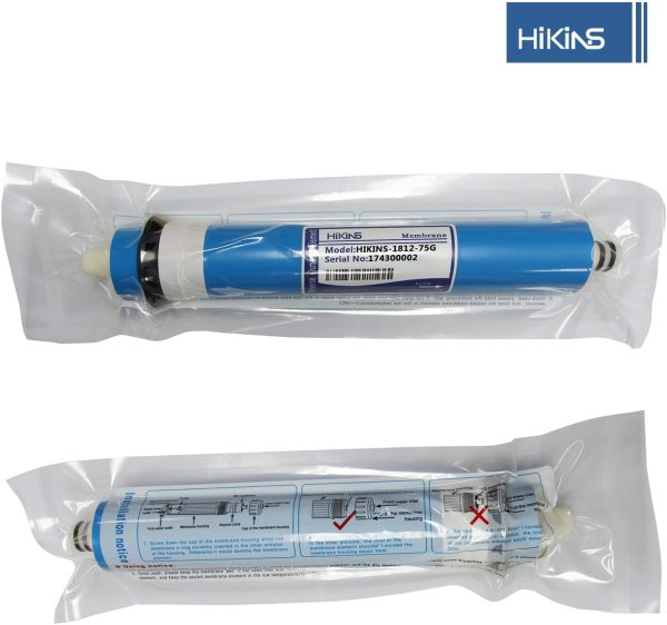 Hikins universale osmosi inversa membrana 50/75/100/125/150GPD for home bere Ro sistema di filtraggio dell' acqua a stadi 1-pack. 1812-75G [Classe di efficienza energetica A+++] - immagine 7