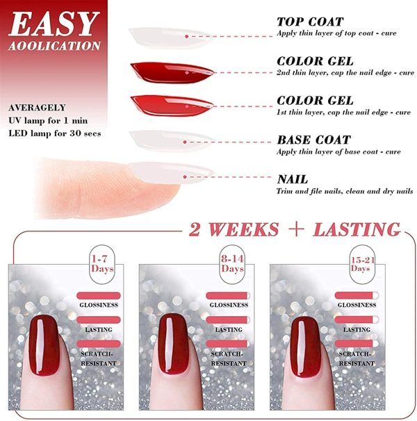 Tormay 15pz Smalto Semipermanente per Unghie in Gel, Colorati Gel per Unghie Soak Off Gel Nail Polish, Smalto per Unghie in Gel UV LED con Base e Top Coat, Matt Coat, 8ML - immagine 5