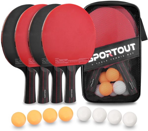 Set da Ping Pong,Professionale Tennis da Tavolo Racket Set con 4 Pagaia da Ping Pong, 8 Palline da Ping Pong - immagine 5