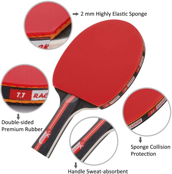 Weeygo, Set da Ping Pong Unisex, Rosso, S - immagine 2