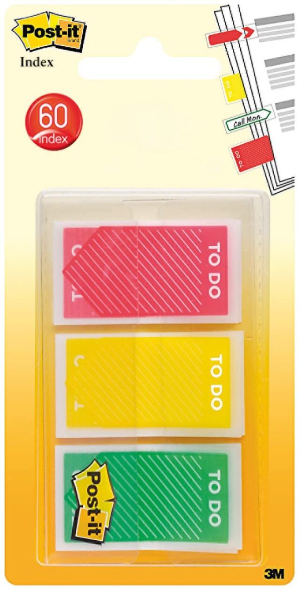 Post-it Index 70005292316 Segnapagina Medium 682, Freccia Medium, 60 Pezzi, Rosso/Giallo/Verde