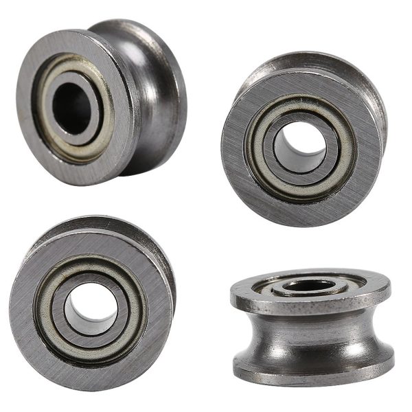 Akozon UCuscinetto a Gola 10 pz U624ZZ U Cuscinetto A Sfera Acciaio In Miniatura Guida U-groove Puleggia Rail Cuscinetto A Sfere Doppio Scudo 4 * 13 * 7mm - immagine 5