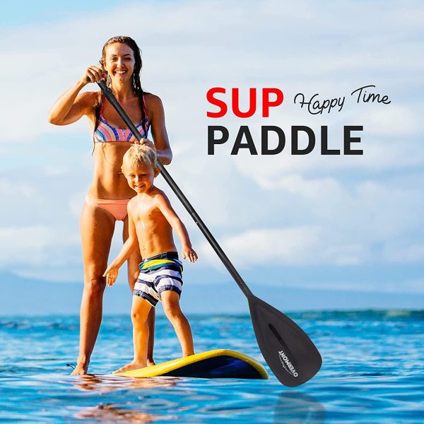 OVERMONT 3 Pezzi Pagaia Telescopica 162cm-215cm Kayak Stand Up Paddle in Alluminio Regolabili Removibili con Manico Antiscivolo per SUP Kayak Canoa Boat Canoe Surfboard, Barche gommone, Nero - immagine 7