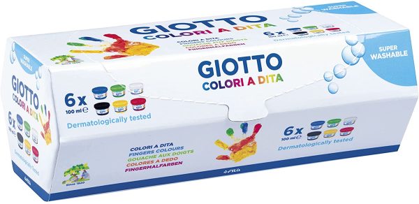 Giotto 534100-6 Barattoli 100 ml Tempera a Dita, Multicolore - immagine 4