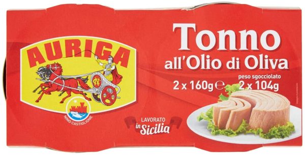 AURIGA Tonno all' Olio d'Oliva, 2 x 160 Gramos, 320 Gramos