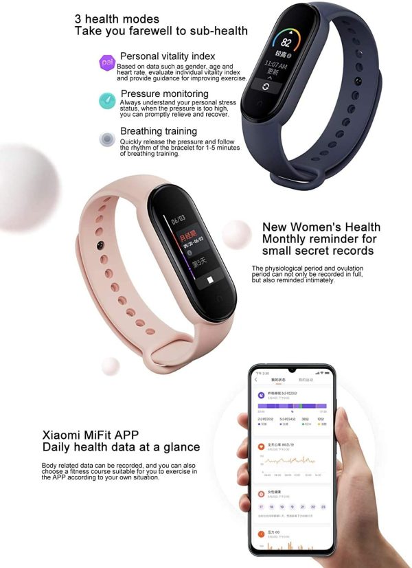 Xiaomi Mi Band 5 Activity Braccialetto Smart, Activity Monitor, Nero - immagine 5