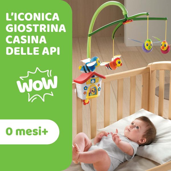 Chicco Giostrina Culla Neonato Casina delle Api, Giostrina per Lettino e Carillon Neonati con Apine Colorate e Musica Rilassante, Supporto Regolabile per Culla e Lettino, Giochi Neonato 0+ Mesi - immagine 7