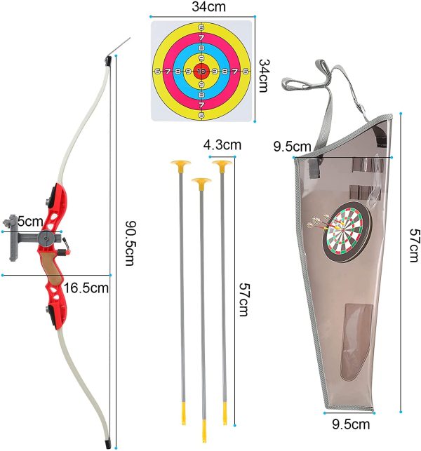 clickwoo Arco e Freccia per Bambini, Tiro con LArco Giochi tiro con l' Arco con 3 Frecce, 1 Porta Frecce e 1 Bersaglio, Giocattoli Regalo per Esterni per Bambini Le Ragazze dai 6 9 10 Anni in su - immagine 6