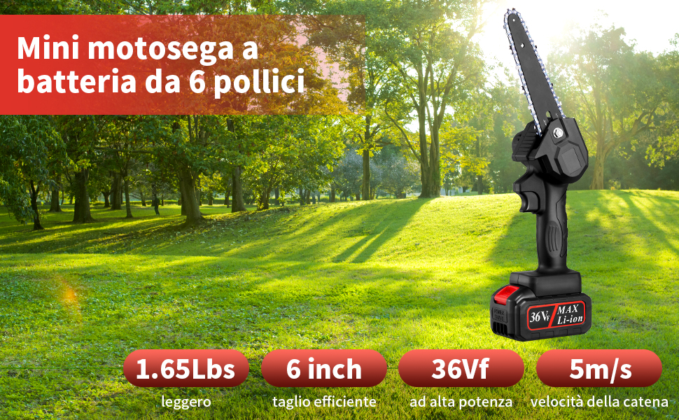 mini motosega 6 pollici