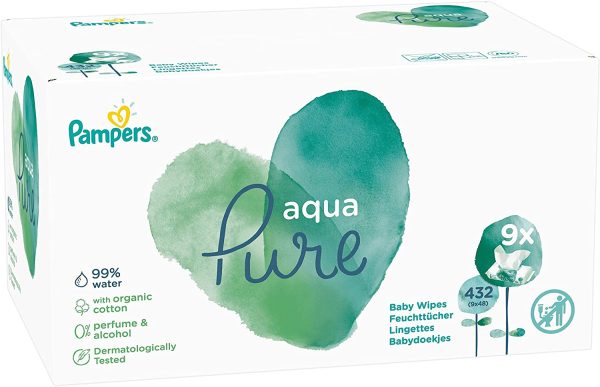 Pampers Aquapure Salviette Per Neonati 9 Imballaggio = 432 Salviette Per Neonati - 3720 Gr - immagine 3