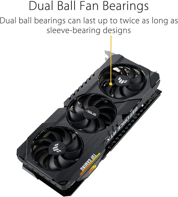 TUF Gaming GeForce RTX 3060 Ti V2 OC Edition Scheda Grafica, 8 GB GDDR6, PCIe 4.0, 2 HDMI 2.1, 3 DisplayPort 1.4a, Funzione Boost Clock, Tre Ventole a Doppio Cuscinetto, GPU Tweak II, Nero - immagine 4