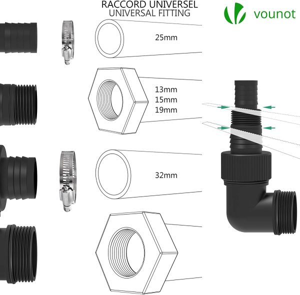 VOUNOT Pompa Sommersa per Acque Chiare e Sporca, Portata Max 14000 l/h, 750W, Prevalenza Max 7.5m, Impurit?? ? 25 mm, con Interruttore a Galleggiante - immagine 7